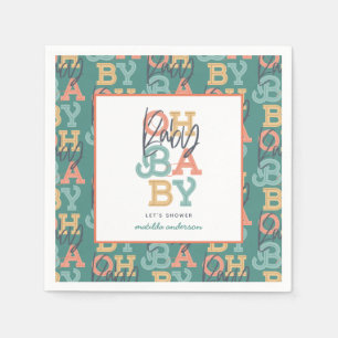 Serviette En Papier Oh bébé fête baby shower moderne bébé