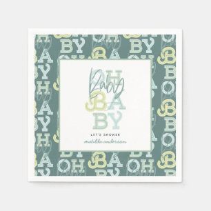 Serviette En Papier Oh bébé fête baby shower moderne bébé