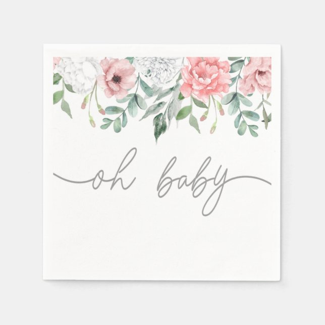 SERVIETTE EN PAPIER OH BÉBÉ, FOURNITURES DE BABY SHOWER PARTIE (Devant)
