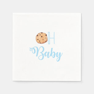 Serviette En Papier Oh Bébé Lait et biscuits Baby shower bleu