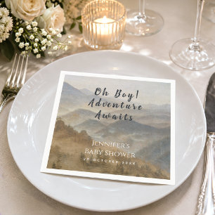 Serviette En Papier Oh Boy Adventure Await Mountain Baby shower