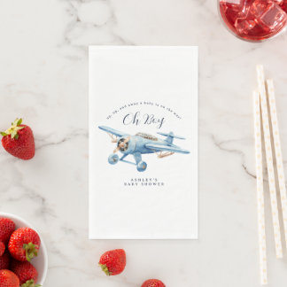Serviette En Papier Oh Boy! Adventure Awaits Airplane Boy Baby Shower