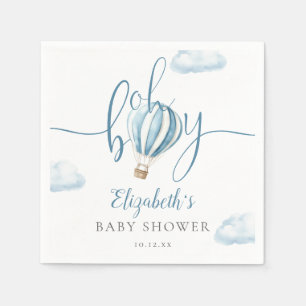 Serviette En Papier Oh Boy Blue Hot Air Baby shower
