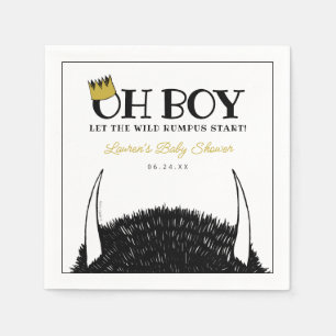 Serviette En Papier Oh Boy   Que le joyeux tumulte commence Baby Showe