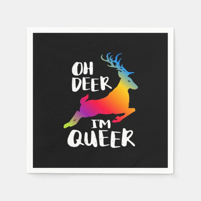 Serviette En Papier Oh Cerf Fierté Queer Minimalisme Artistique  (Devant)