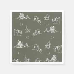 Serviette En Papier Oh Cowboy Cocktail Napkin