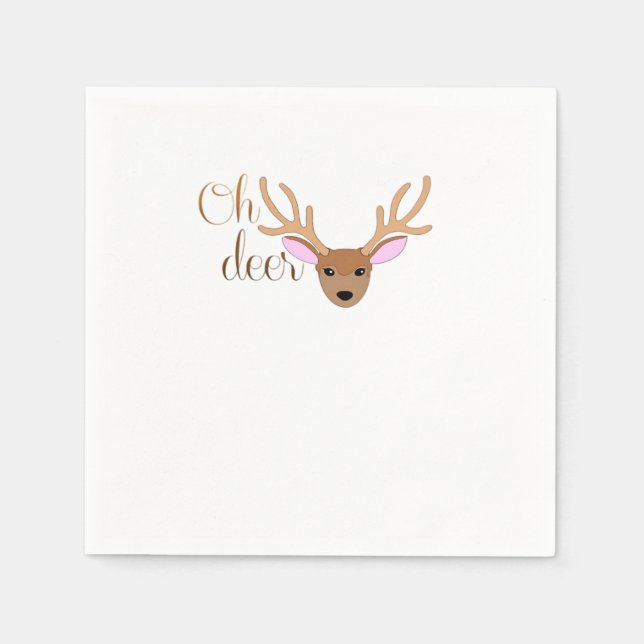 Serviette En Papier Oh Deer Artistic Style  (Devant)