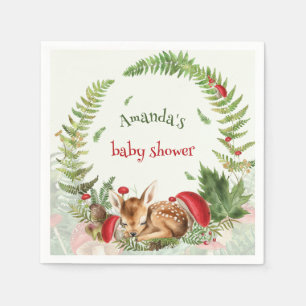 Serviette En Papier Oh Deer baby shower de cerf de cerf à fleurs de fo