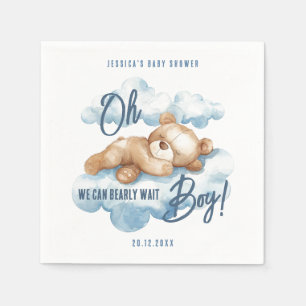 Serviette En Papier Oh Garçon Bearly Wait Oear Blue Clouds Baby shower