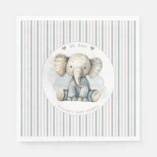 Serviette En Papier Oh garçon Elephant Baby shower d'arc bleu