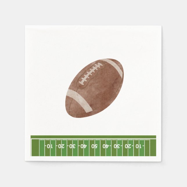 Serviette En Papier Oh garçon football Baby shower serviette (Devant)