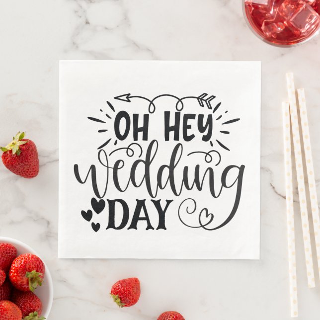 Serviette En Papier Oh, le jour du mariage (En situation)