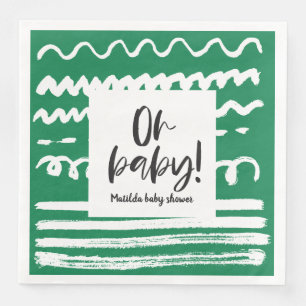Serviette En Papier Oh mon chéri ! baby shower graphique moderne