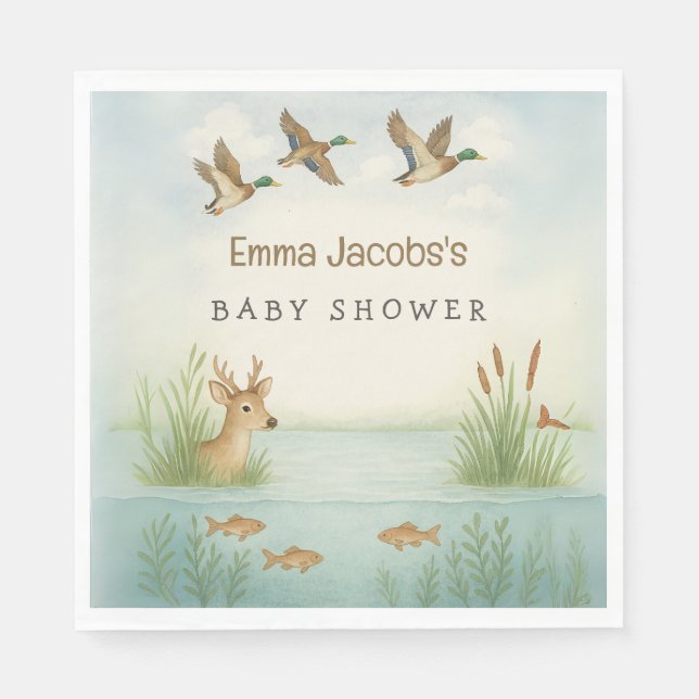 Serviette En Papier Oh mon Dieu ! Baby shower en bois (Devant)