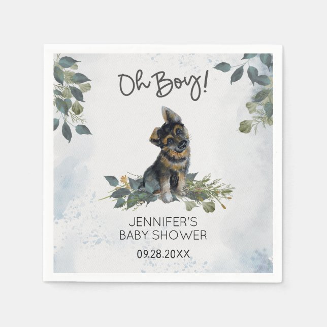 Serviette En Papier Oh mon Dieu ! Baby shower mignonne chiot (Devant)