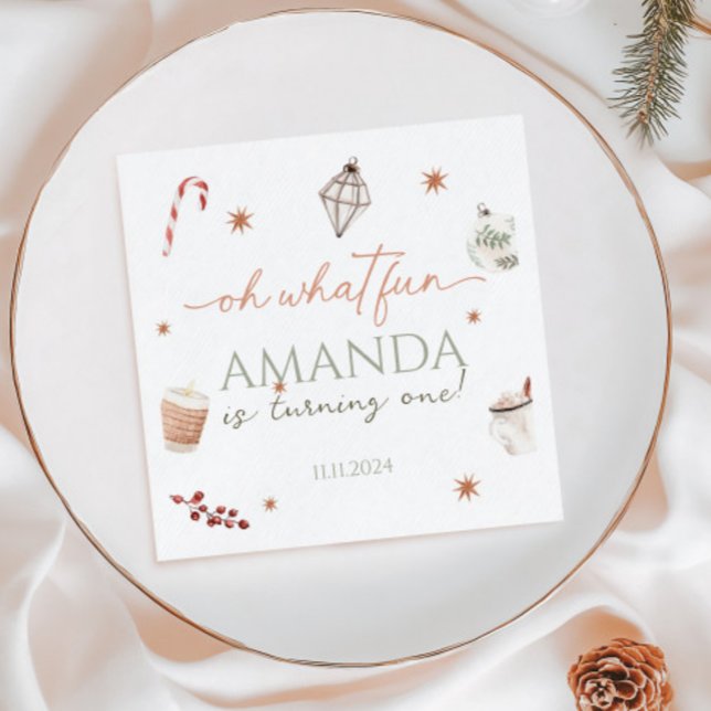 Serviette En Papier Oh Quel Amusant Noël Anniversaire (Créateur téléchargé)