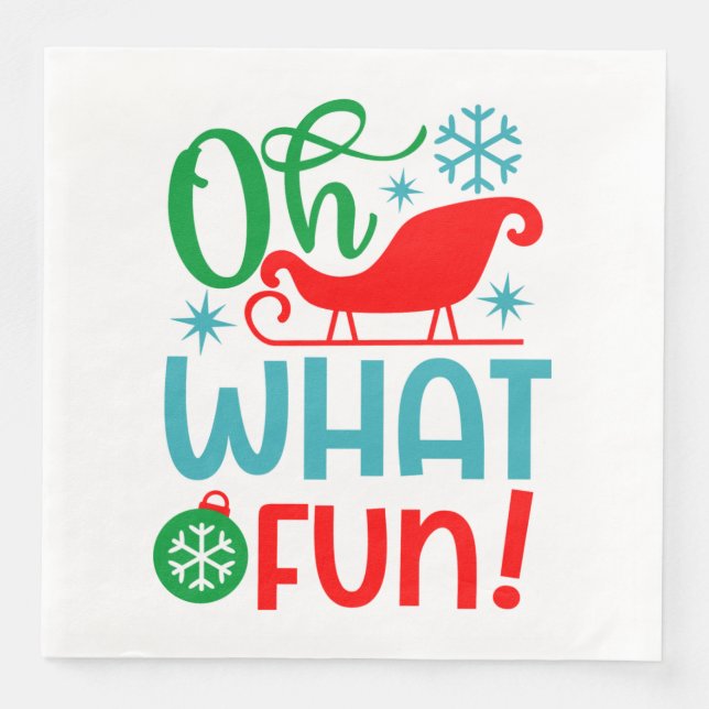 Serviette En Papier Oh, quel Noël amusant (Devant)