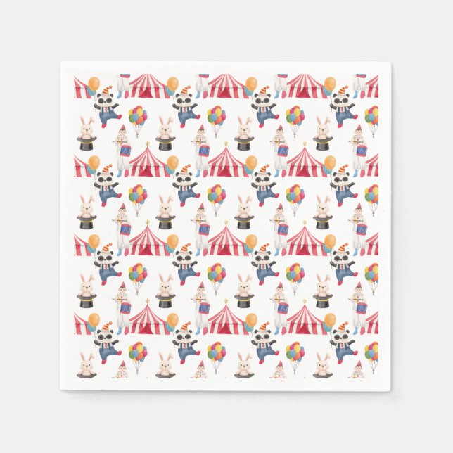 Serviette En Papier 'Oh quel plaisir d'être eu' Cirque Thème Plaque Pa (Devant)