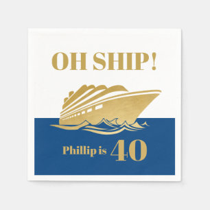 Serviette En Papier Oh Ship Yacht Bateau Croisière Anniversaire