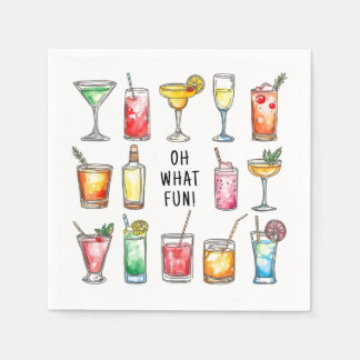 Serviette En Papier Oh What Fun Drink Doodles Christmas Cocktail