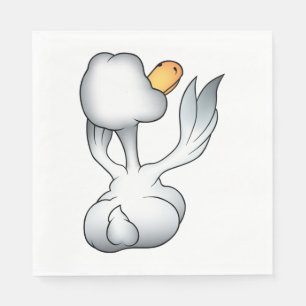 Serviette En Papier Oie Blanche Par Derrière Oiseau Ridicule