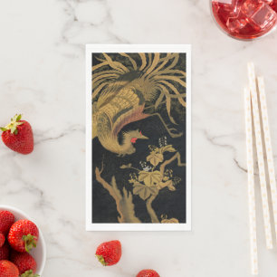 Serviette En Papier Oiseau de coq d'or Classique japonais Antique
