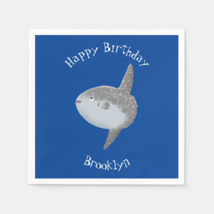 Serviette En Papier Oiseau de mer mola mola mignonne caricature