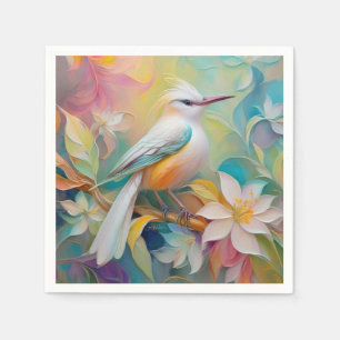 Serviette En Papier Oiseau d'Imaginaire tourbé d'or