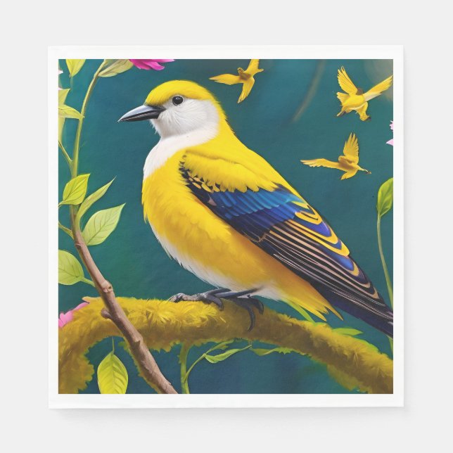 Serviette En Papier Oiseau doré (Devant)