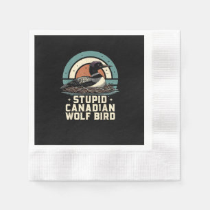 Serviette En Papier Oiseau loup canadien stupide