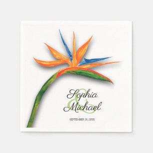Serviette En Papier Oiseau tropical du Paradis Mariage botanique