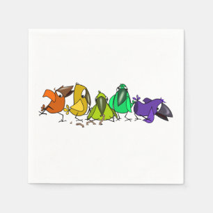 Serviette En Papier Oiseaux amusants -