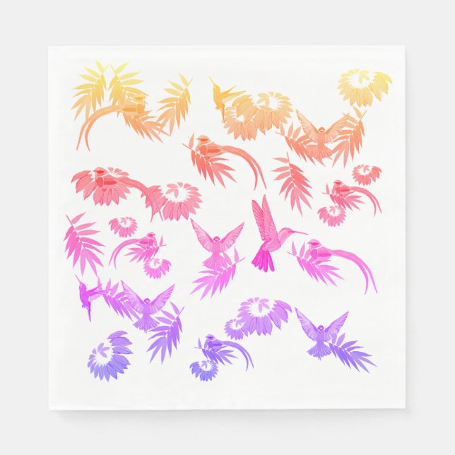 Serviette En Papier Oiseaux Ciel (Devant)