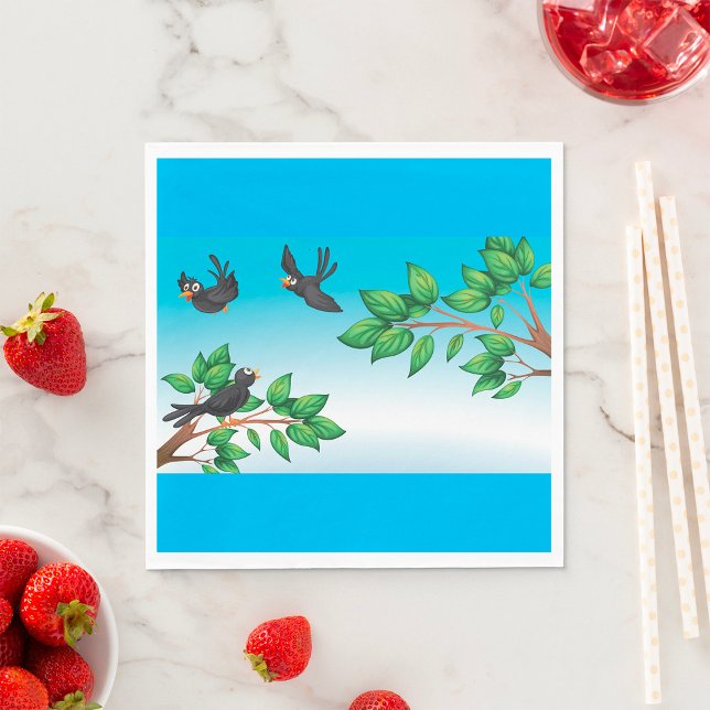 Serviette En Papier Oiseaux Dans Une Serviette D'Arbre (Créateur téléchargé)