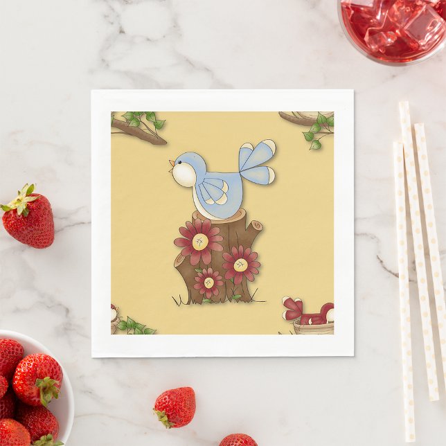 Serviette En Papier Oiseaux de printemps (Créateur téléchargé)