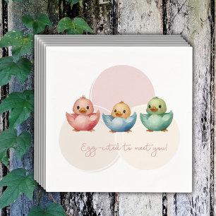Serviette En Papier Oiseaux d'Oeufs de Cute Kawaii Baby shower coloré 