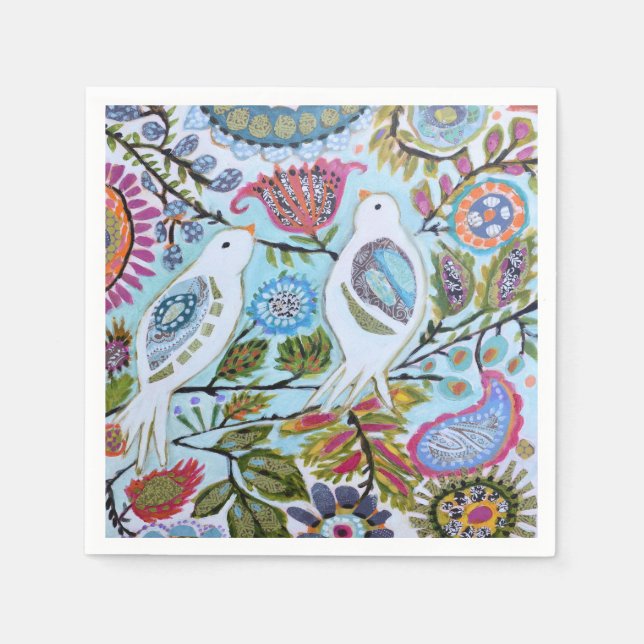 Serviette En Papier Oiseaux en papier I (Devant)