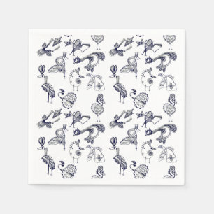 Serviette En Papier Oiseaux fruités