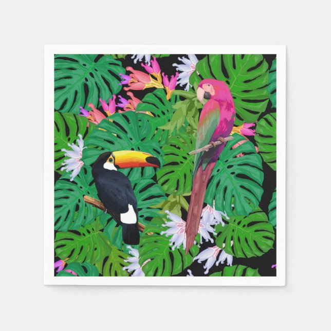 Serviette En Papier Oiseaux tropicaux (Devant)