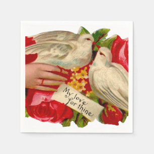 Serviette En Papier Oiseaux vintage amour victorien colombe art classi