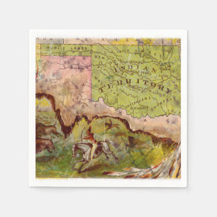 Serviette En Papier Oklahoma Territoire Indien Carte Vintage
