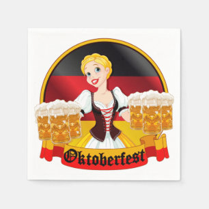 Serviette En Papier Oktoberfest Bar allemand Maid