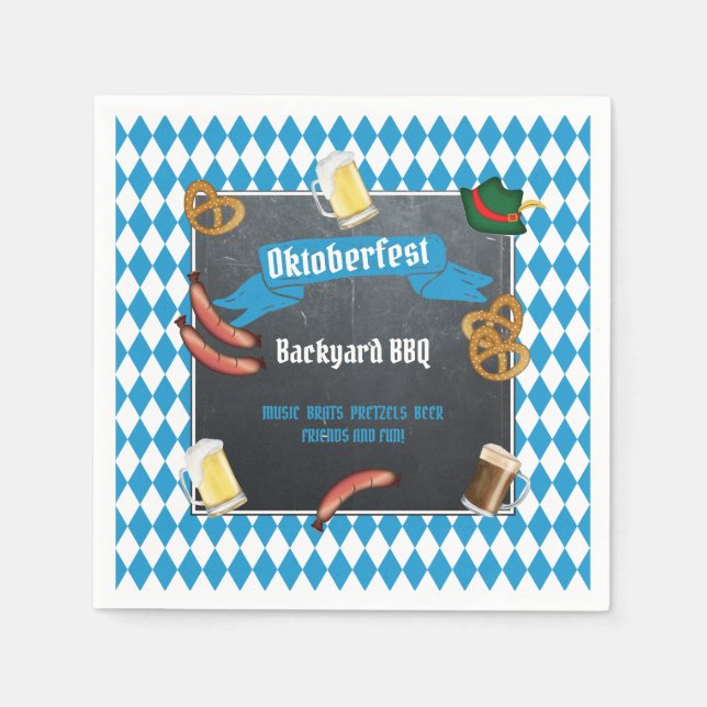 Serviette En Papier Oktoberfest Bavarian Beer Jardin BBQ Party (Devant)