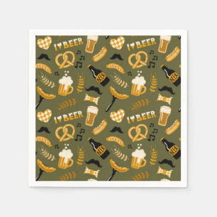 Serviette En Papier Oktoberfest Beer Food Motif sans soudure