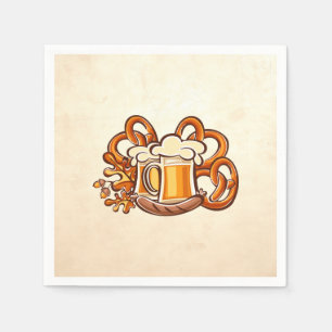 Serviette En Papier Oktoberfest Beer Pretzels