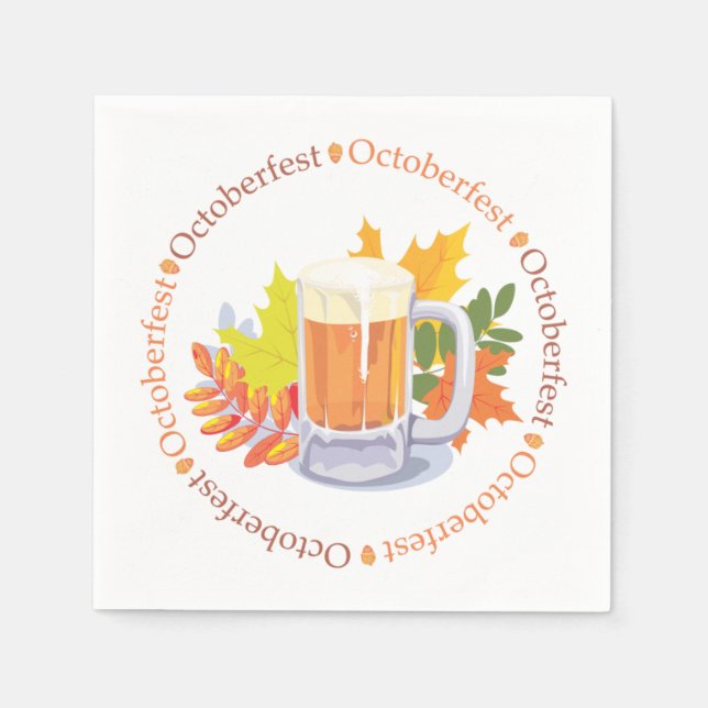 Serviette En Papier Oktoberfest dans la ronde (Devant)