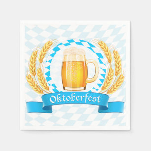Serviette En Papier Oktoberfest Frothy Beer Mug