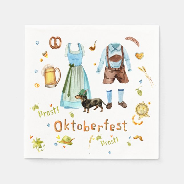 Serviette En Papier Oktoberfest Party Cocktail Napkins (Devant)
