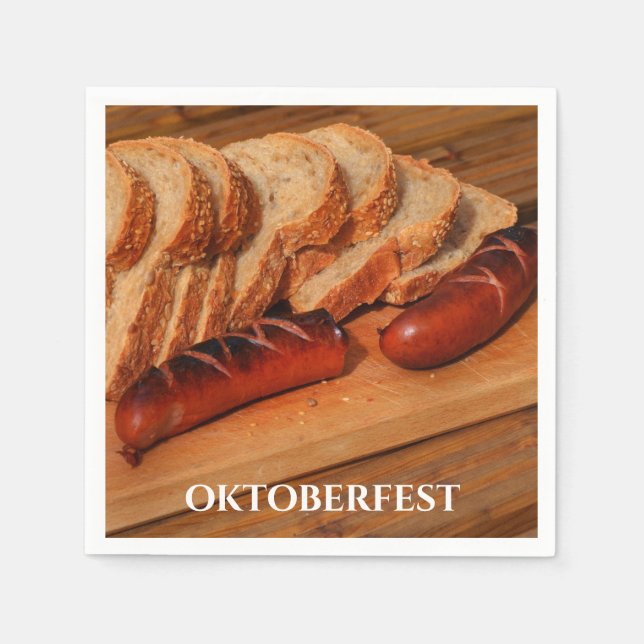 Serviette En Papier OKTOBERFEST Saucisse bavaroise allemande (Devant)