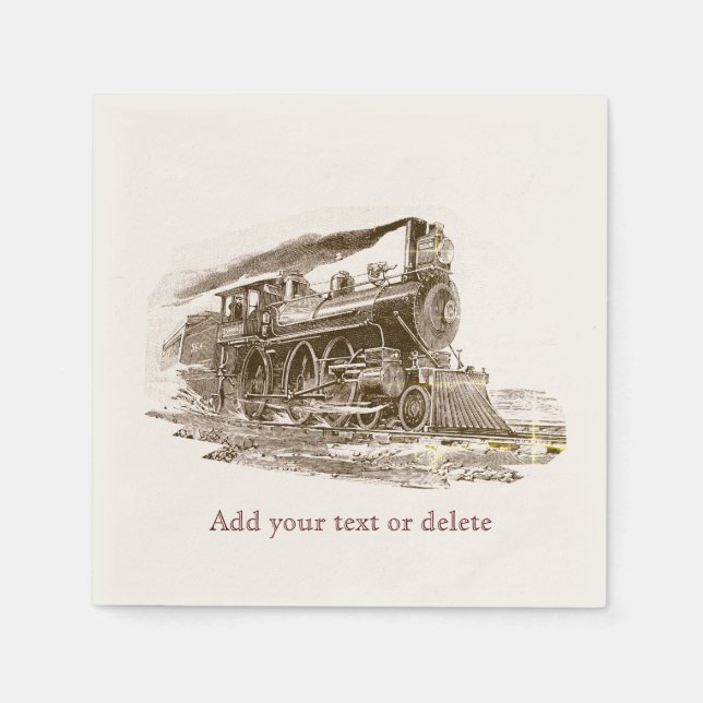 Serviette En Papier Old Steam Locomotive (Devant)